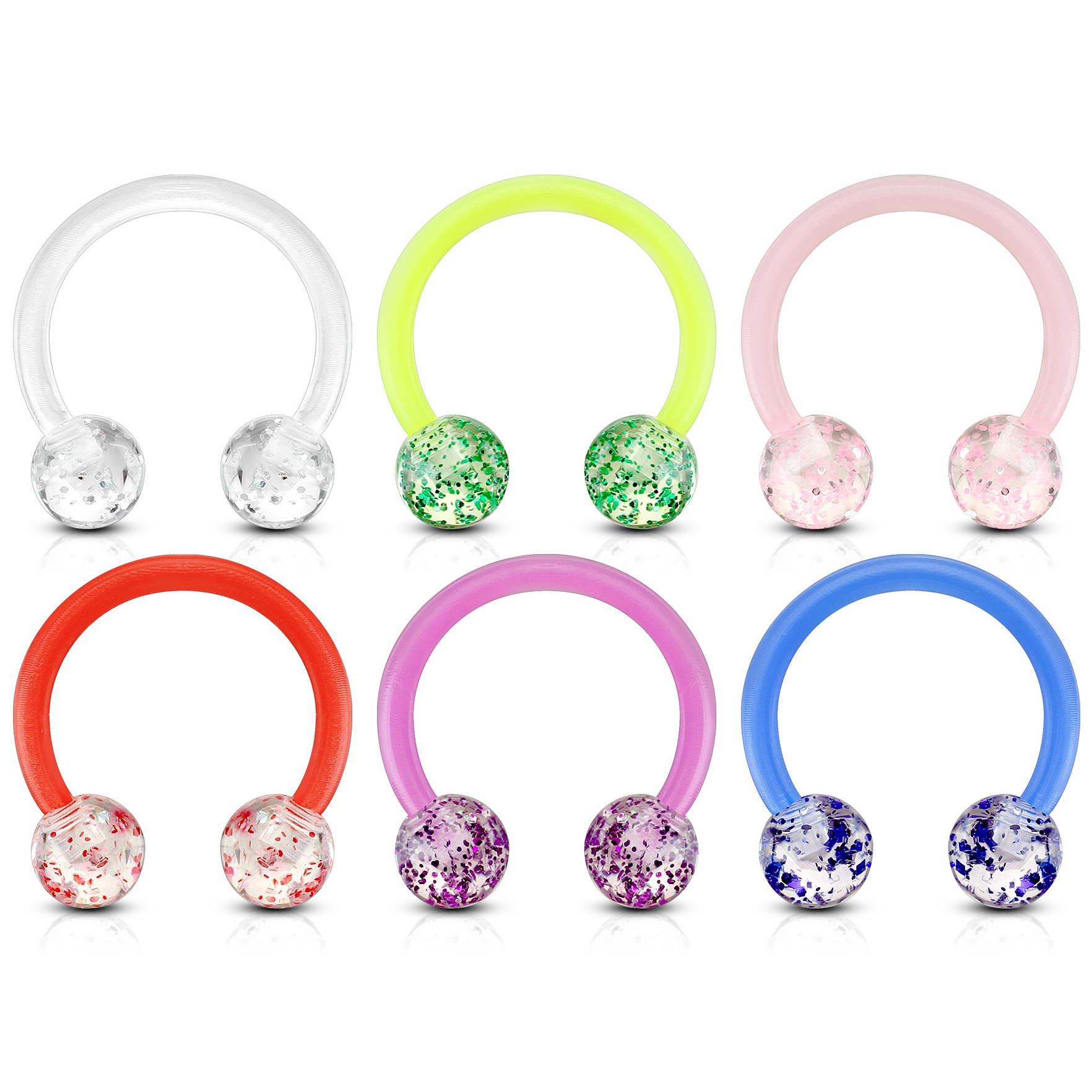 Hufeisen aus Acryl mit Glitzerkugeln