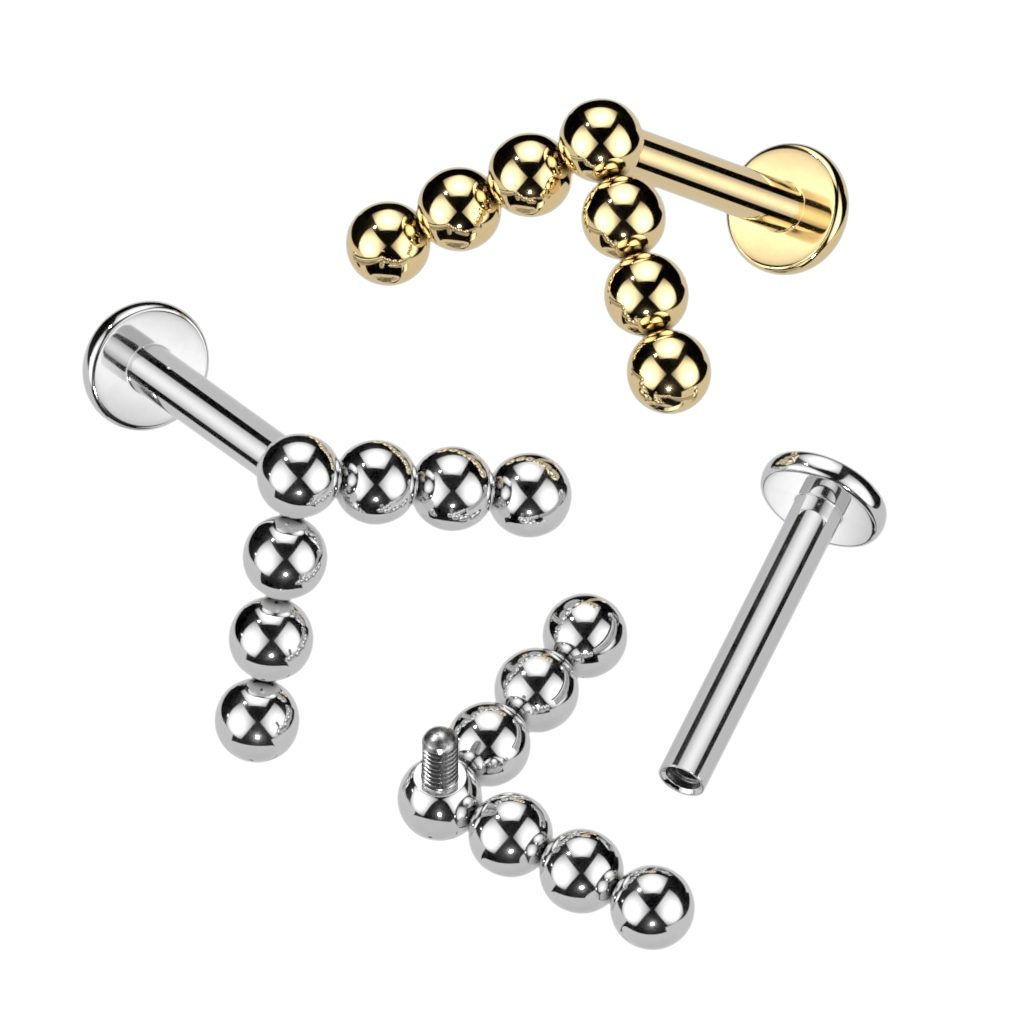 Titan-Labret mit Perlen im Chevron-Design