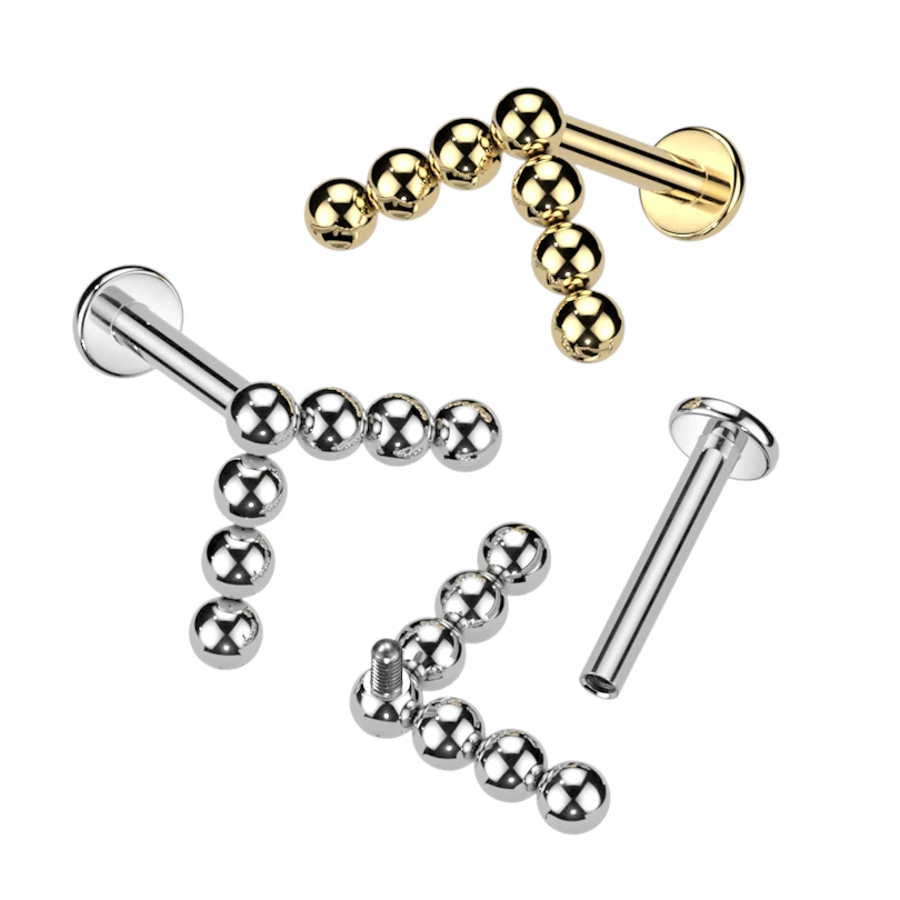 Titan-Labret mit Perlen im Chevron-Design