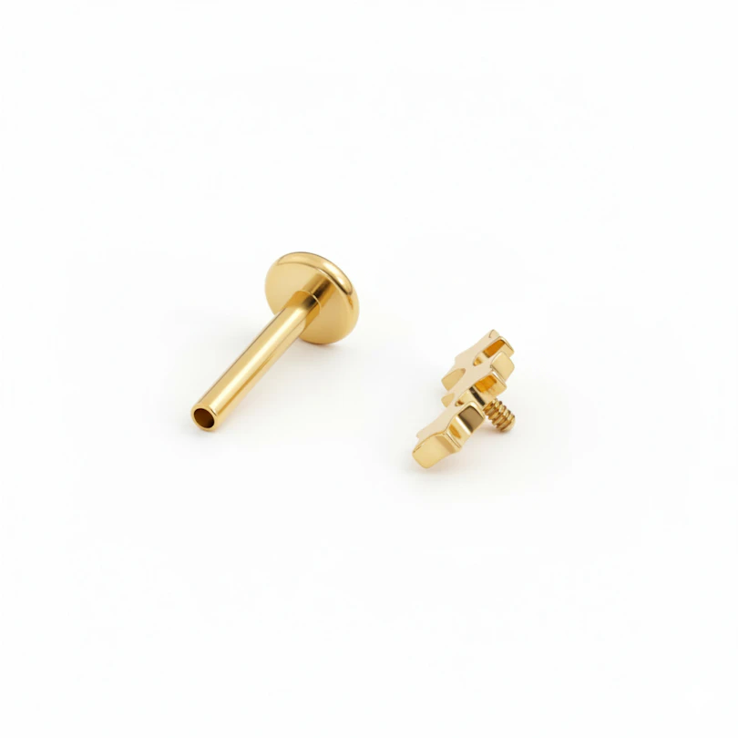 Labret aus Titan mit drei Sternen