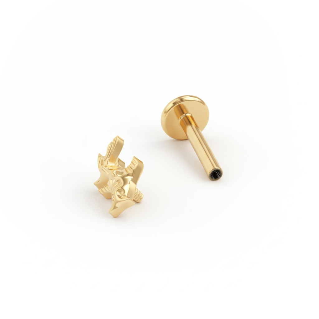 Labret aus Titan mit Koi