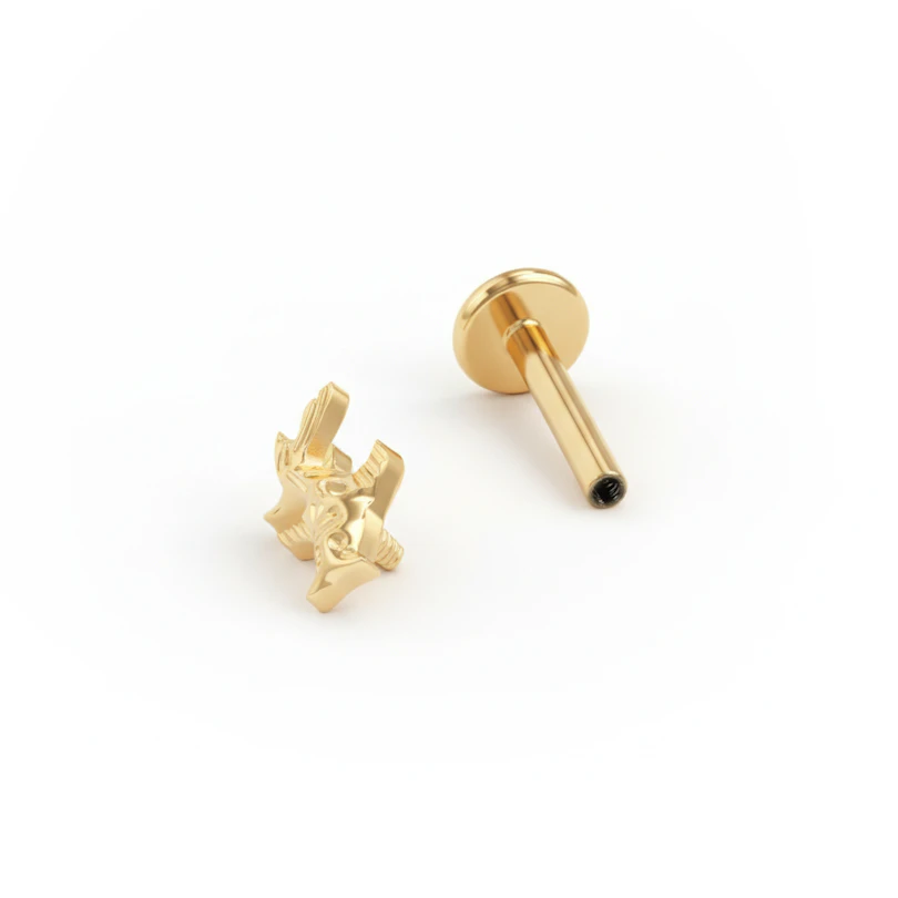 Labret aus Titan mit Koi