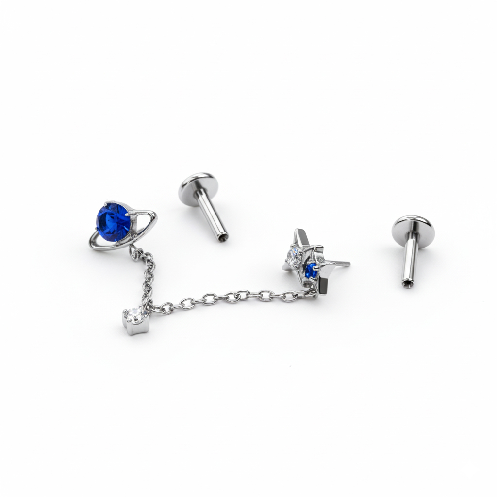 Zweier-Set Titan-Labrets mit Weltraum-Motiv