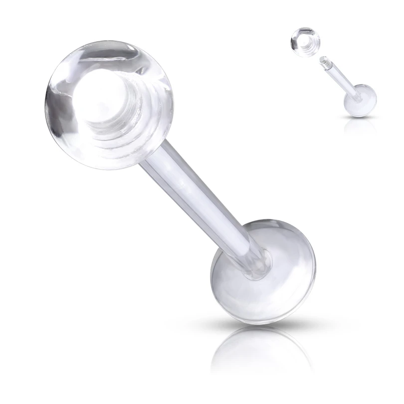 Durchsichtiger Labret Retainer mit Kugel