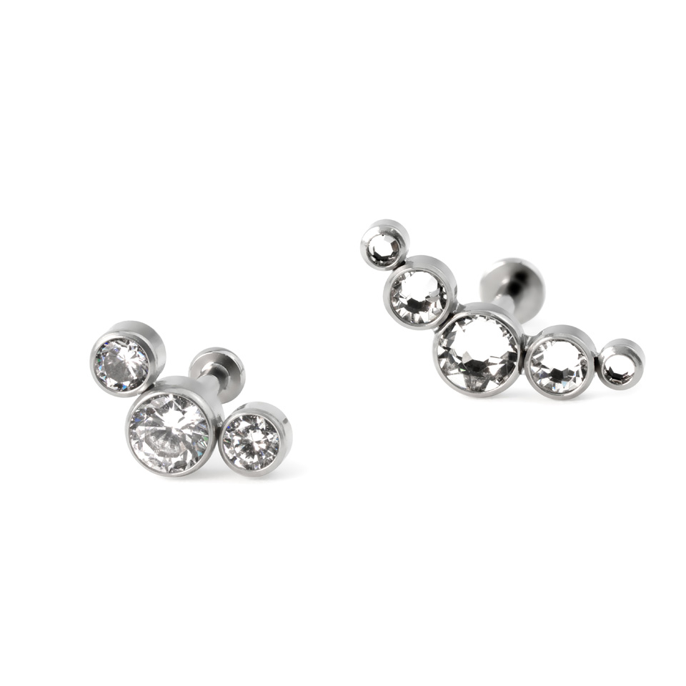 Push-In Labret aus Titan mit verschiedenen Steinen