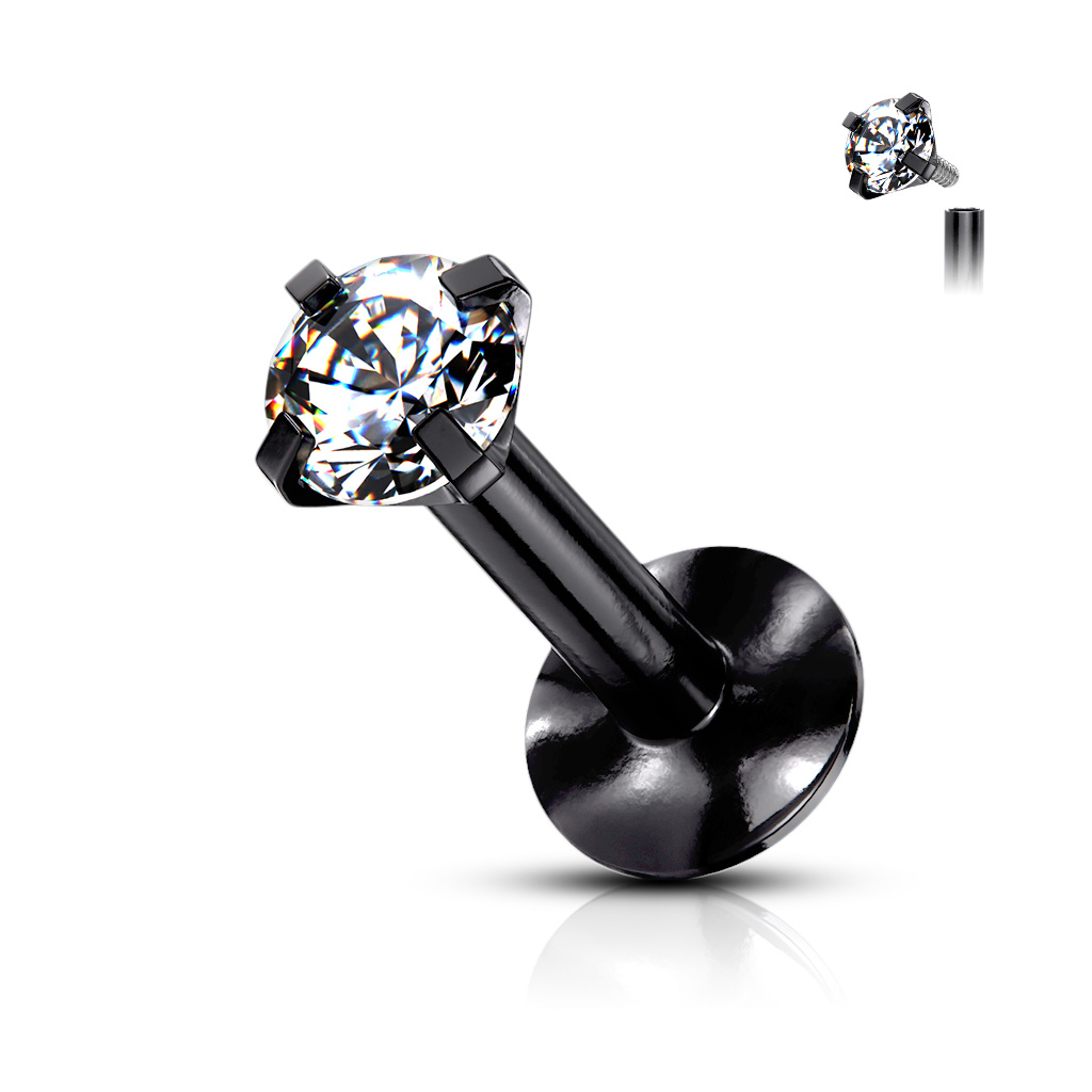 Labret mit einem Mikrostein und einem innensitzenden Schraubgewinde