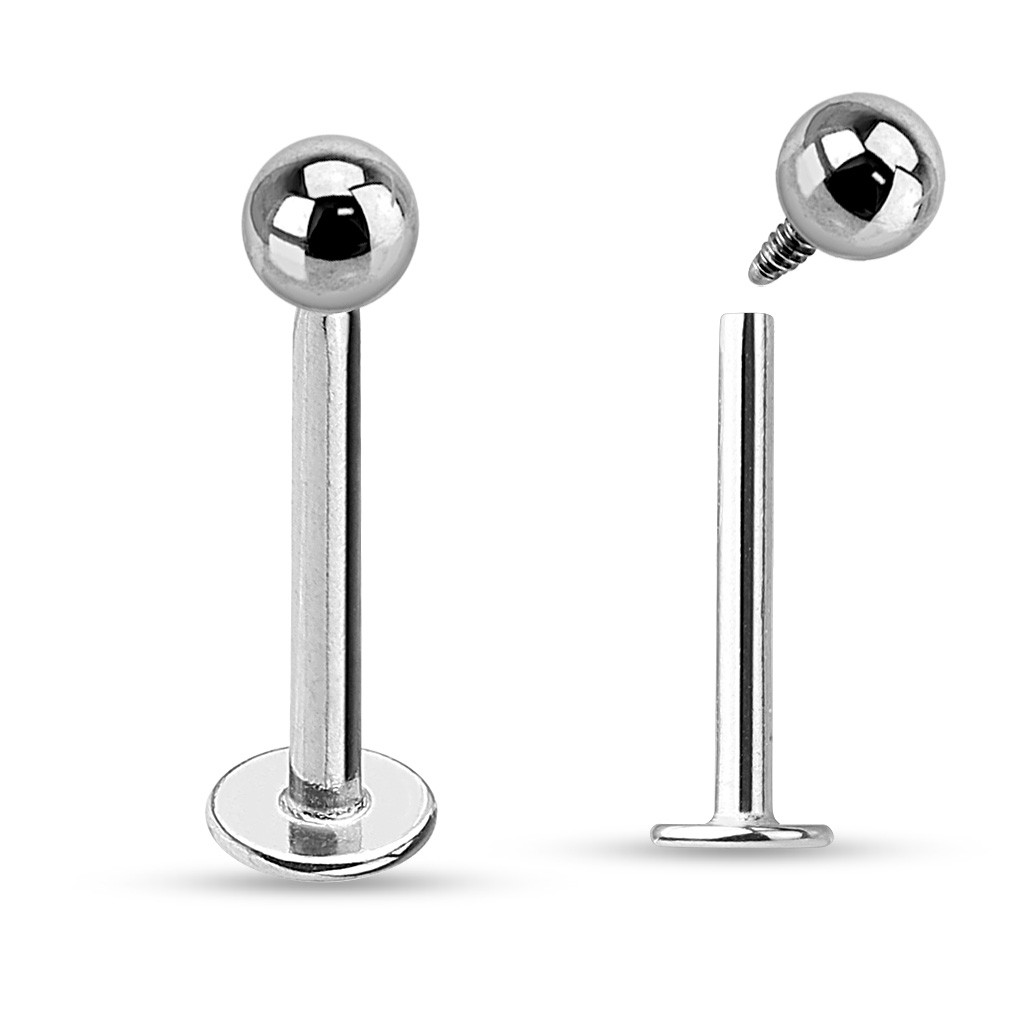 Labret aus Titan mit innenseitigen Gewinde