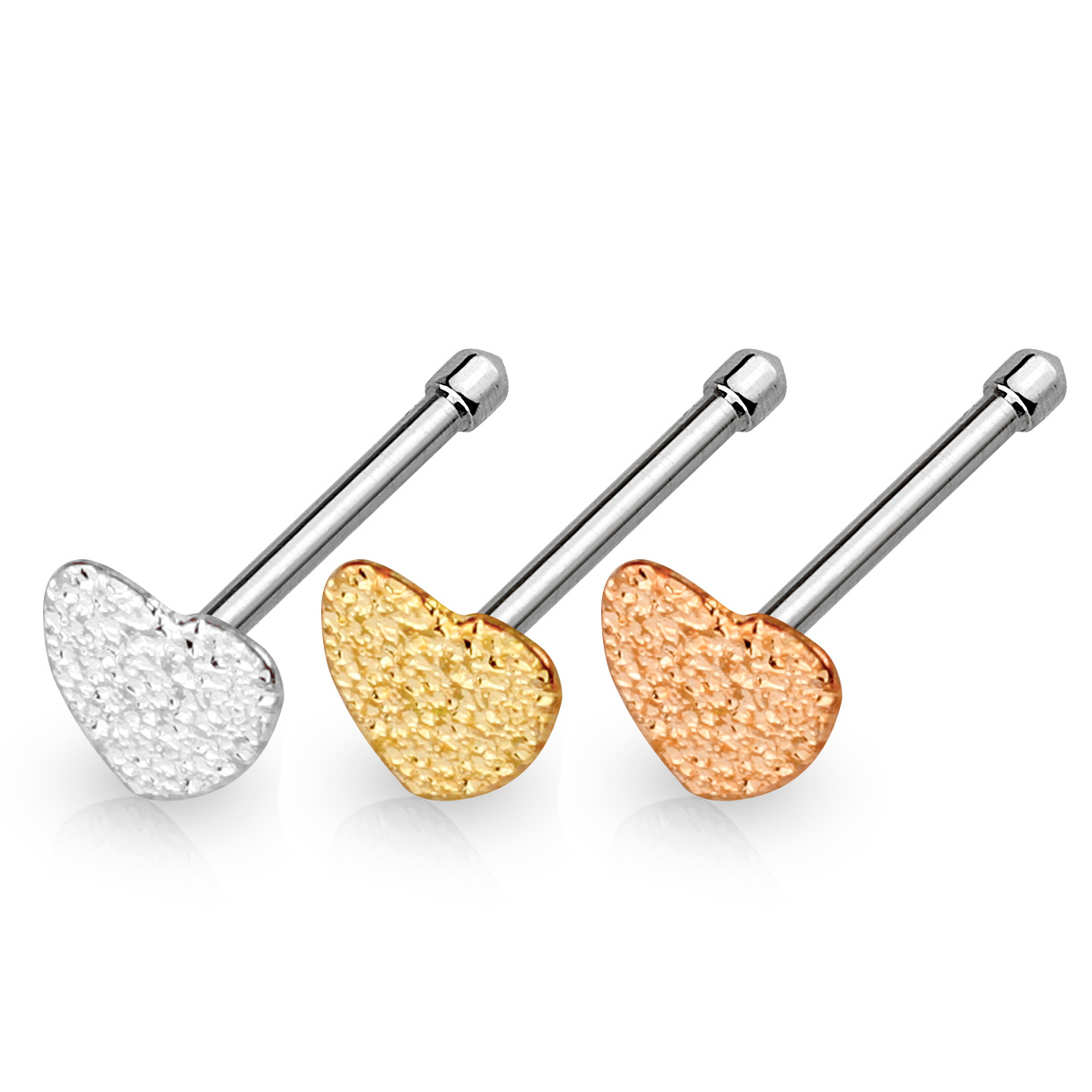 Nasenstecker mit gehämmerten Herz