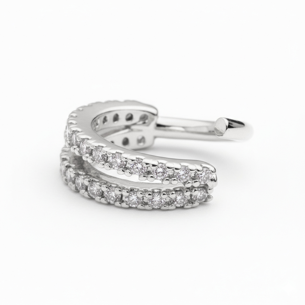 Ring mit doppelter gespaltenen Steinreihe