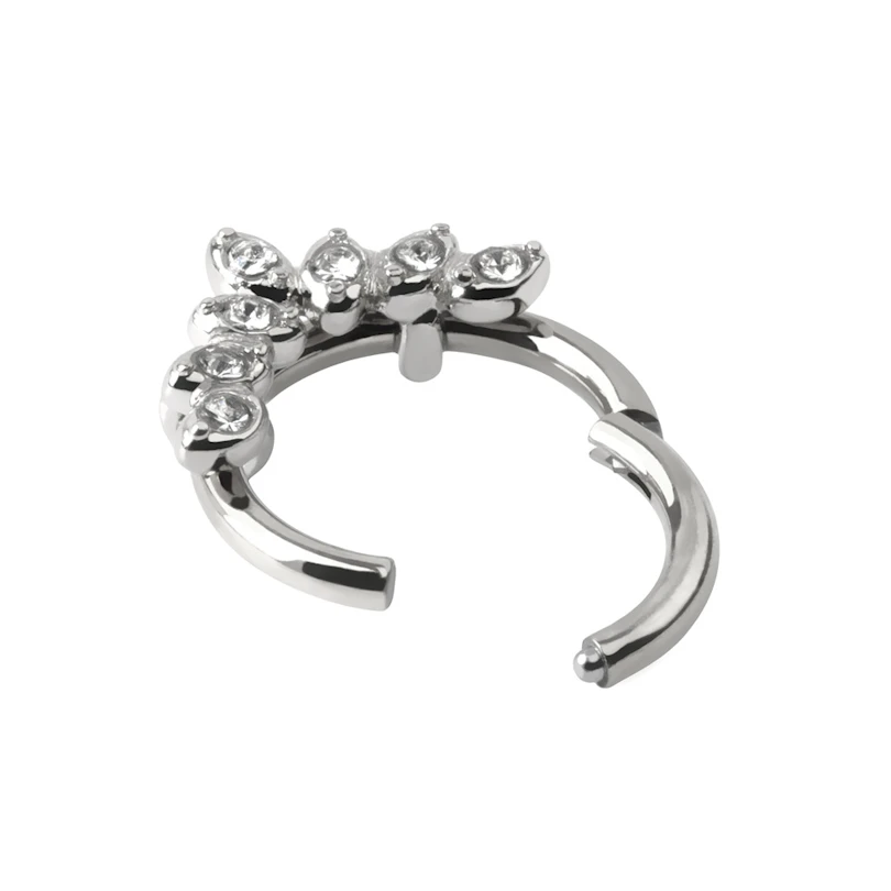 Scharnierring aus Chirurgenstahl mit 7 CZ Blätter