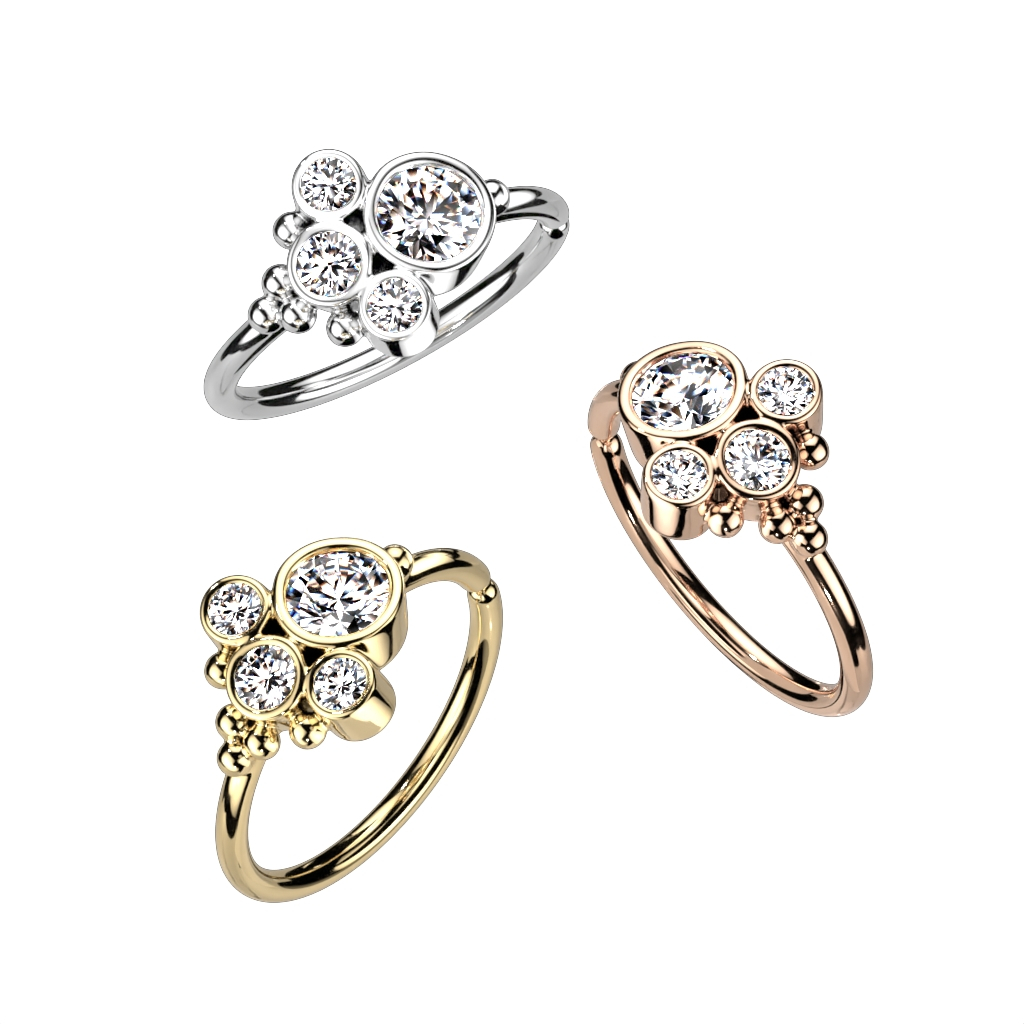 Twisterring mit Rundsteinbesatz