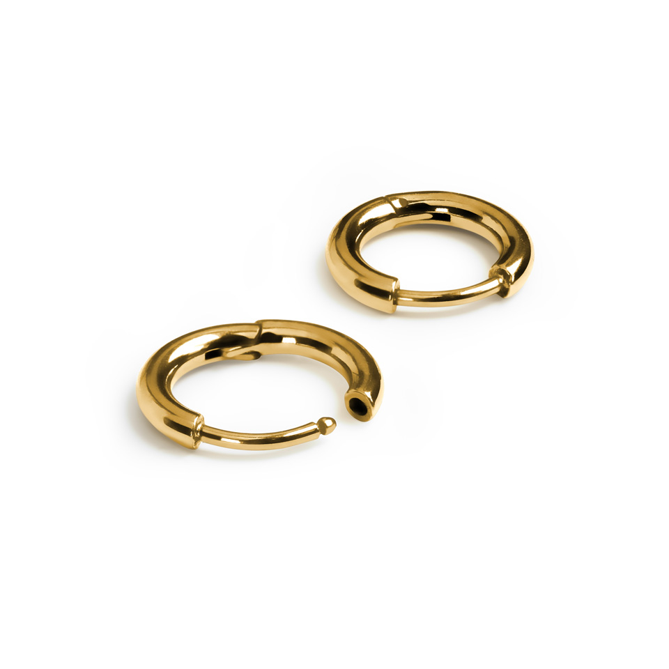 Paar Huggie-Ohrringe aus Titan