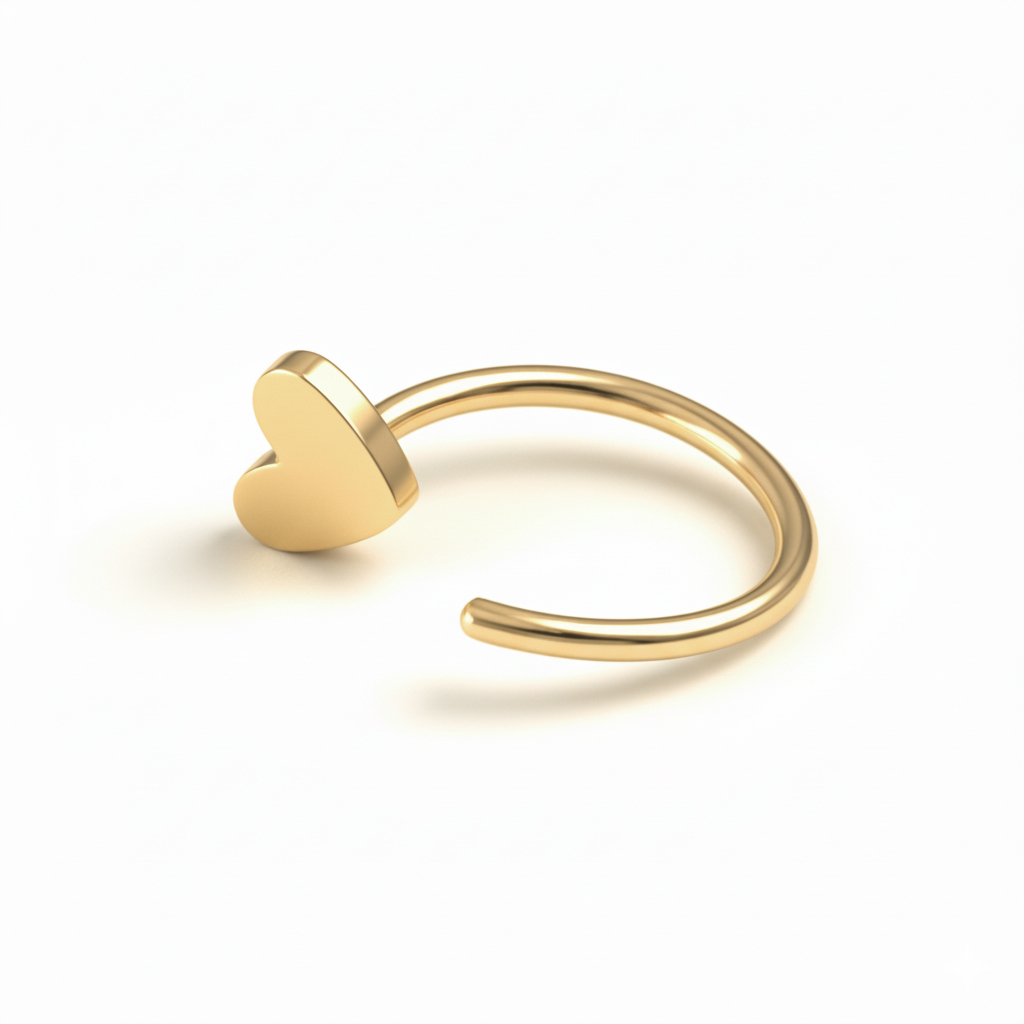 Offener Ring aus Titan mit Herz