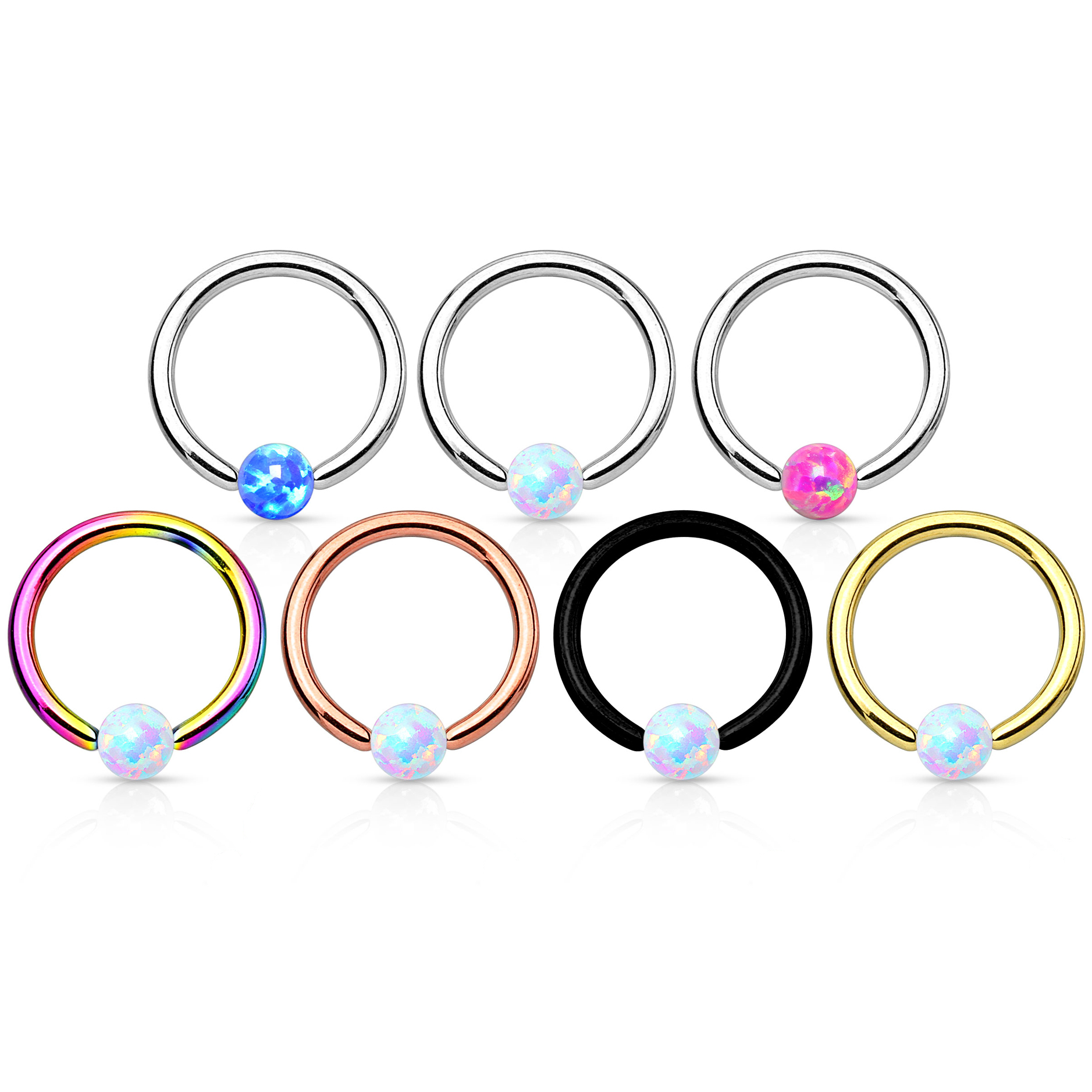 Kugelring mit Opalstein