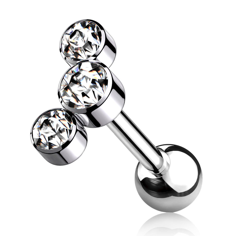 Stab aus Titan mit Innengewinde und 3 Steinen