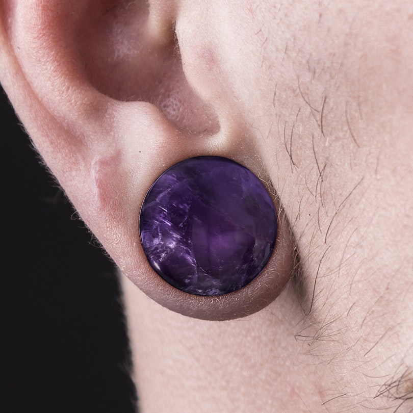 Plug mit Amethyst und O-Ring