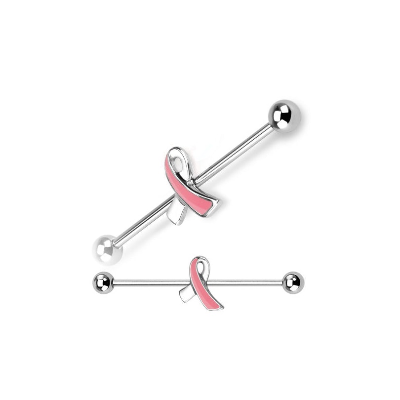 Industrialstab mit rosa Schleife